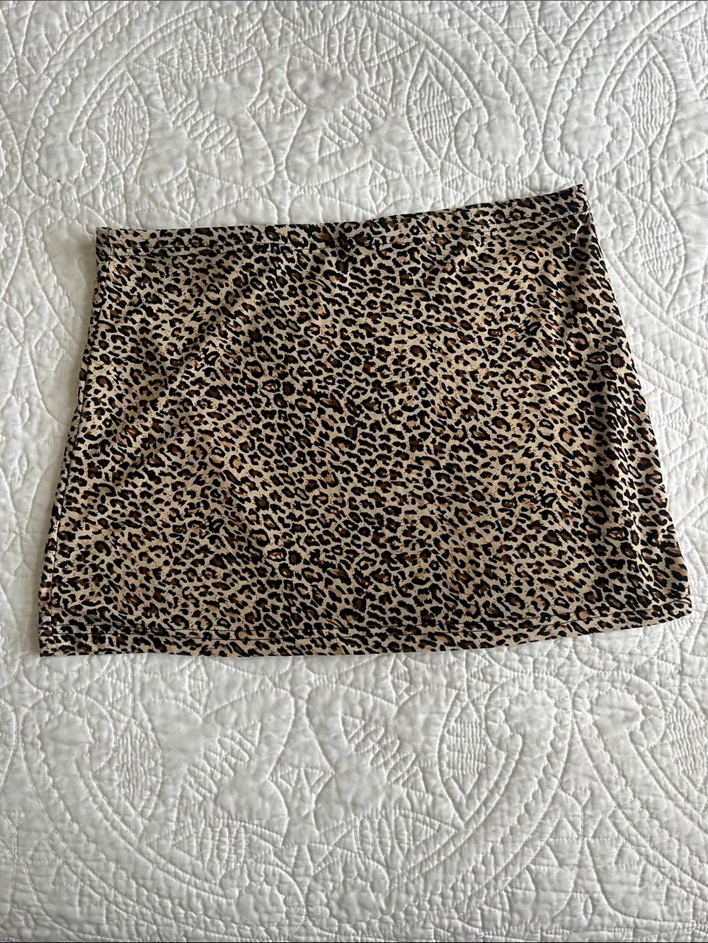 SHEIN Leopard Print Mini Skirt - Tan and Black